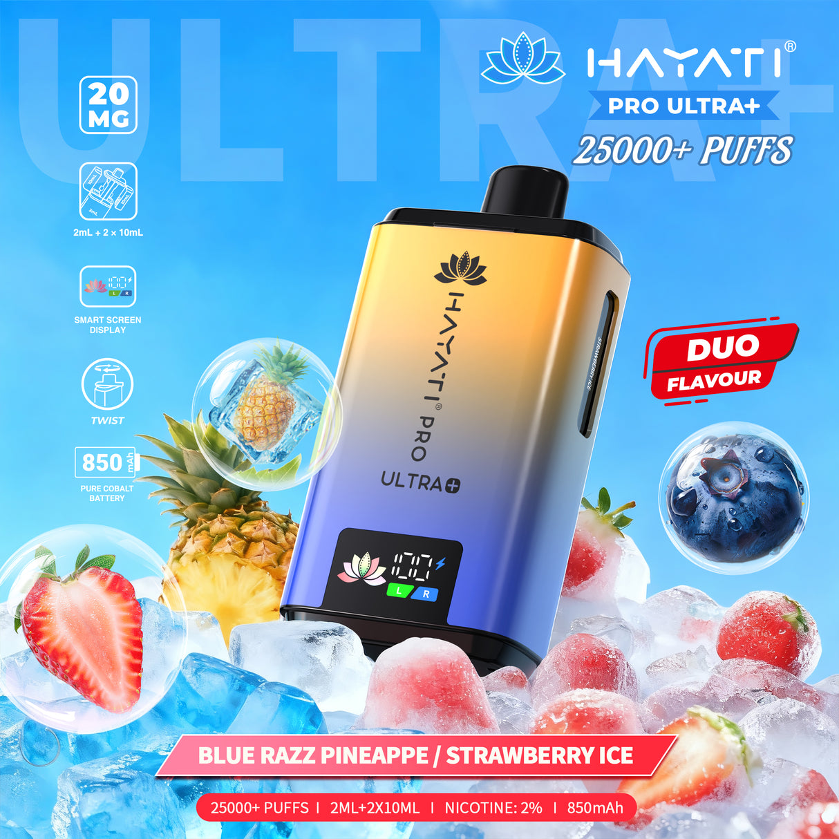 Hayati Pro Ultra Plus 25000 Big Puffs Prefilled Vape Kit - Box of 5
