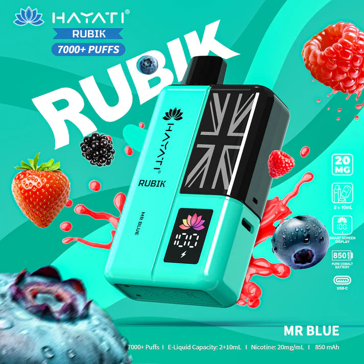 Hayati Rubik 7000 Puffs Vape Kit Box of 5