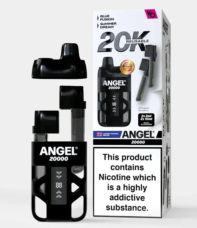 Angel 20000 Disposable Vape Box of 5 - Black Edition - vapeukwholesale