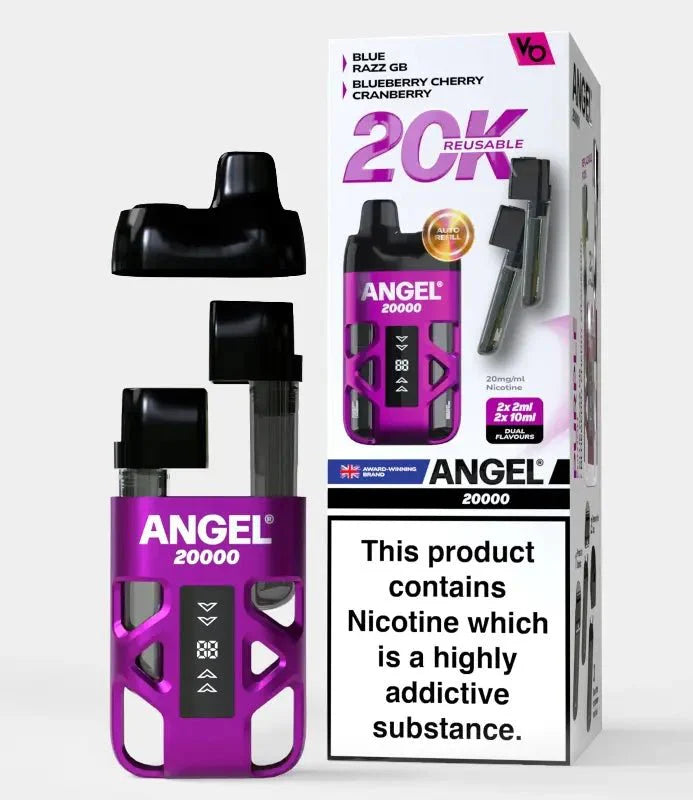 Angel 20000 Disposable Vape Box of 5 - Purple Edition - vapeukwholesale