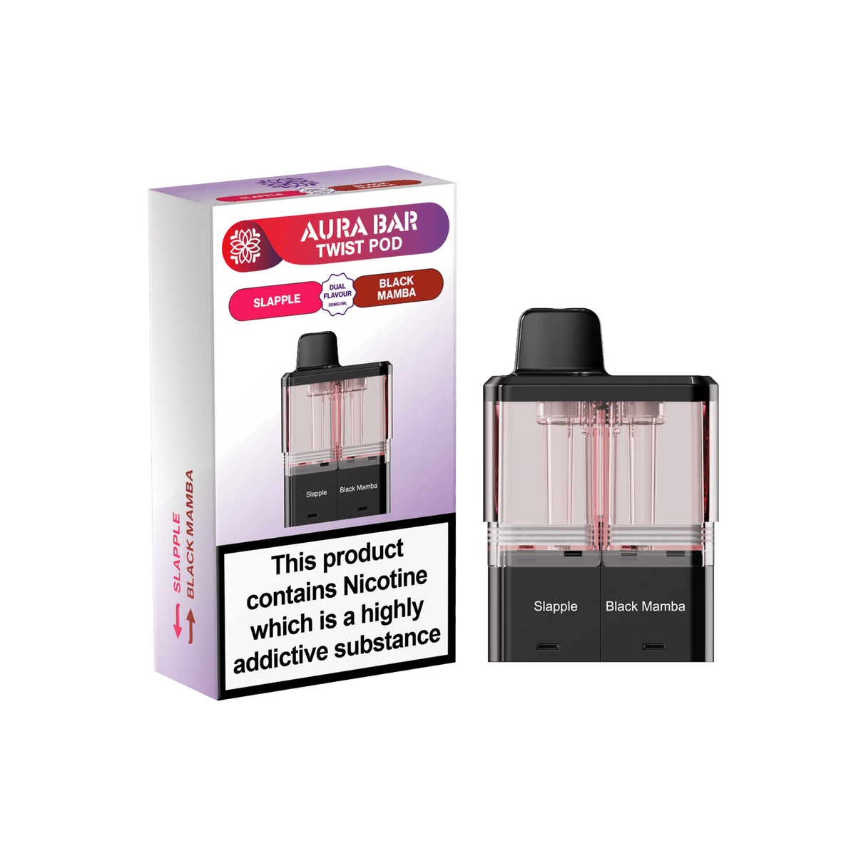 Aura Bar Twist 40k Replacement Pods - Slapple / Black Mamba - vapeukwholesale