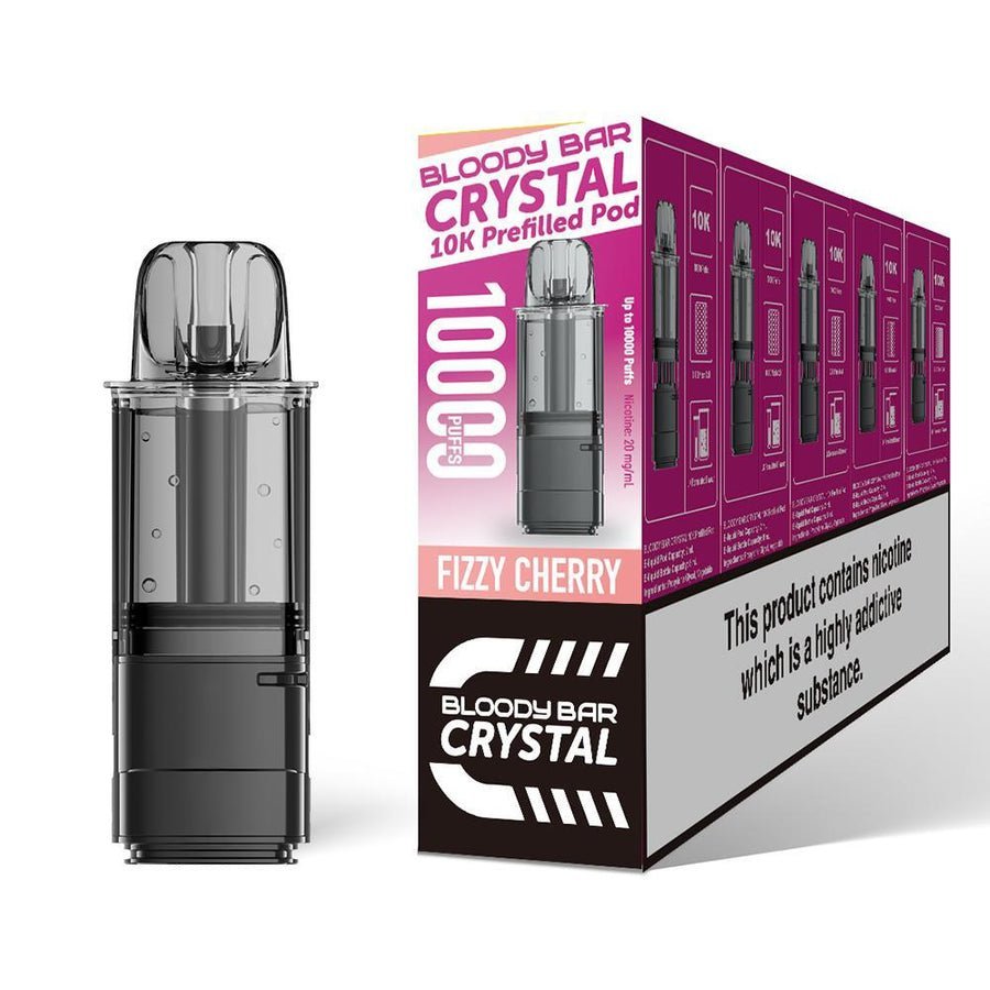 Bloody Bar Crystal 10000 Replacement Pods - Pack of 5 - Fizzy Cherry - vapeukwholesale
