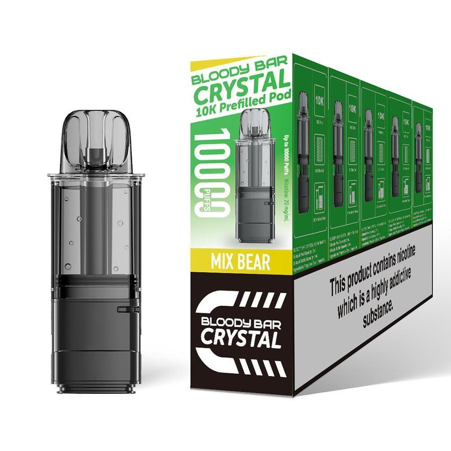 Bloody Bar Crystal 10000 Replacement Pods - Pack of 5 - Mix Bear - vapeukwholesale