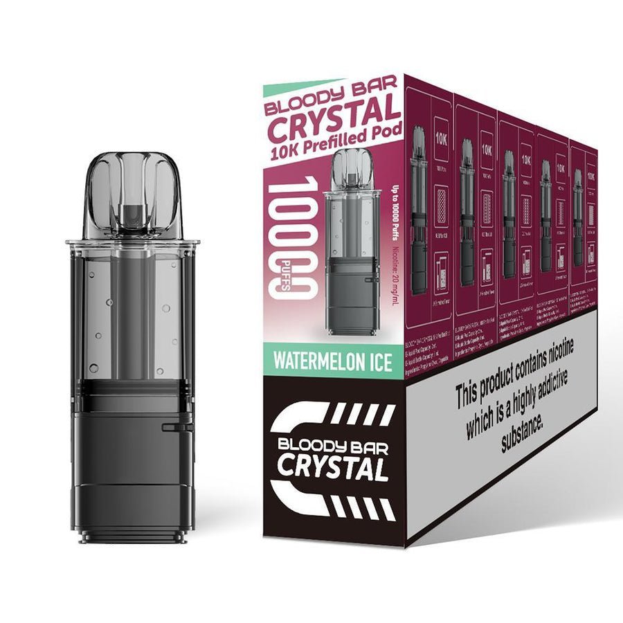 Bloody Bar Crystal 10000 Replacement Pods - Pack of 5 - Watermelon Ice - vapeukwholesale