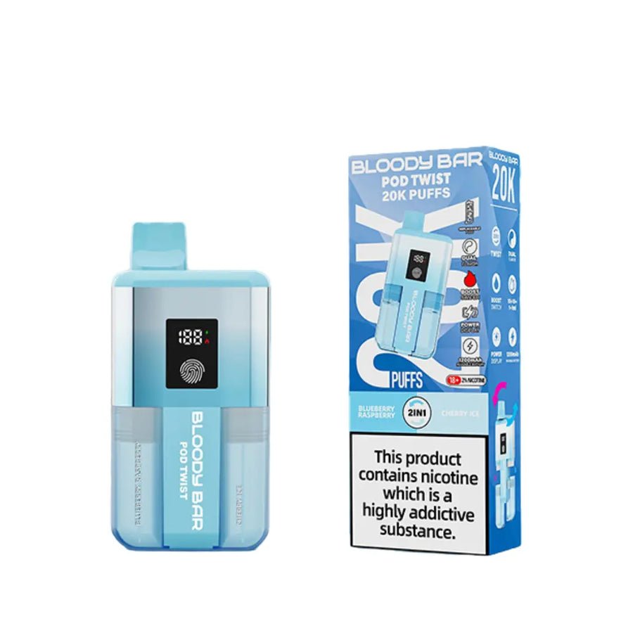 Bloody Bar Ultra Twist 20000 Prefilled Vape Box of 5 - Blueberry Raspberry/Cherry Ice
