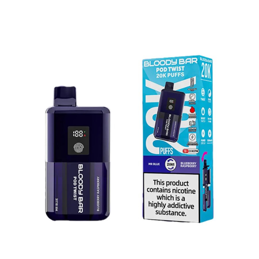 Bloody Bar Ultra Twist 20000 Prefilled Vape Box of 5 - Mr Blue/Blueberry Raspberry