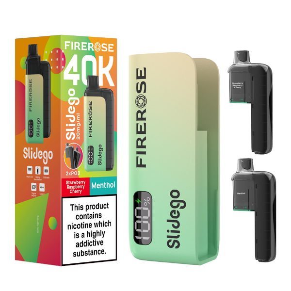 bulk wholesale Elux FireRose Slidego 40K Prefilled Pod Kit - Strawberry Raspberry Cherry / Menthol