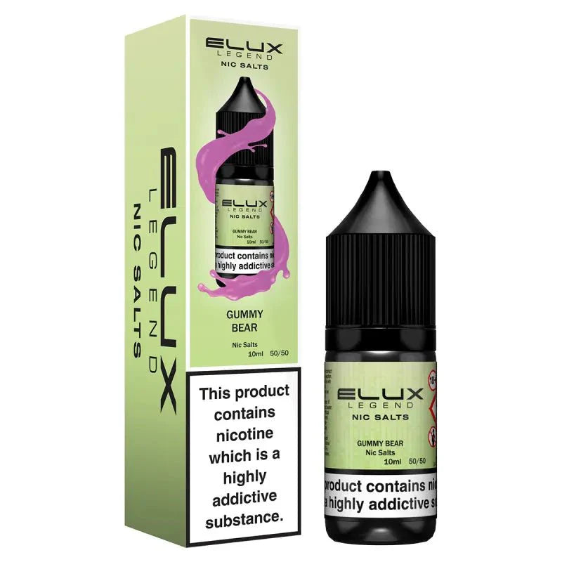 bulk wholesale Elux Legend Nic Salts 10ml E - Liquids - 5mg Box of 10 - Gummy Bear
