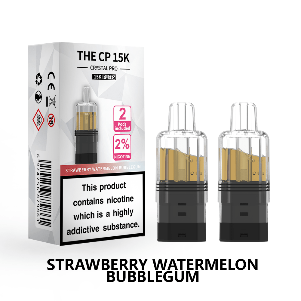 bulk wholesale The Crystal Pro CP 15k Replacement Pods Box of 5 - Strawberry Watermelon Bubble Gum