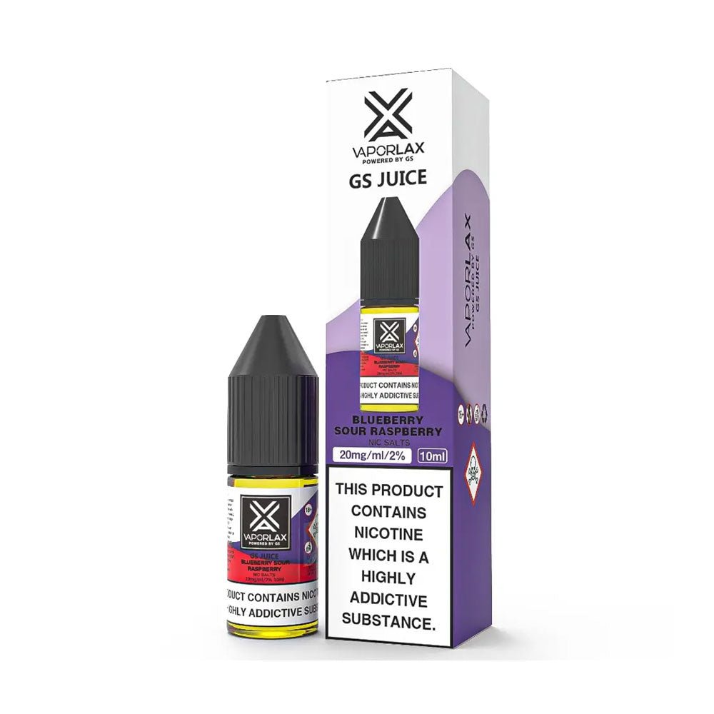 bulk wholesale Vaporlax Nic Salt 10ml E Liquids Box of 10 - Blueberry Sour Raspberry