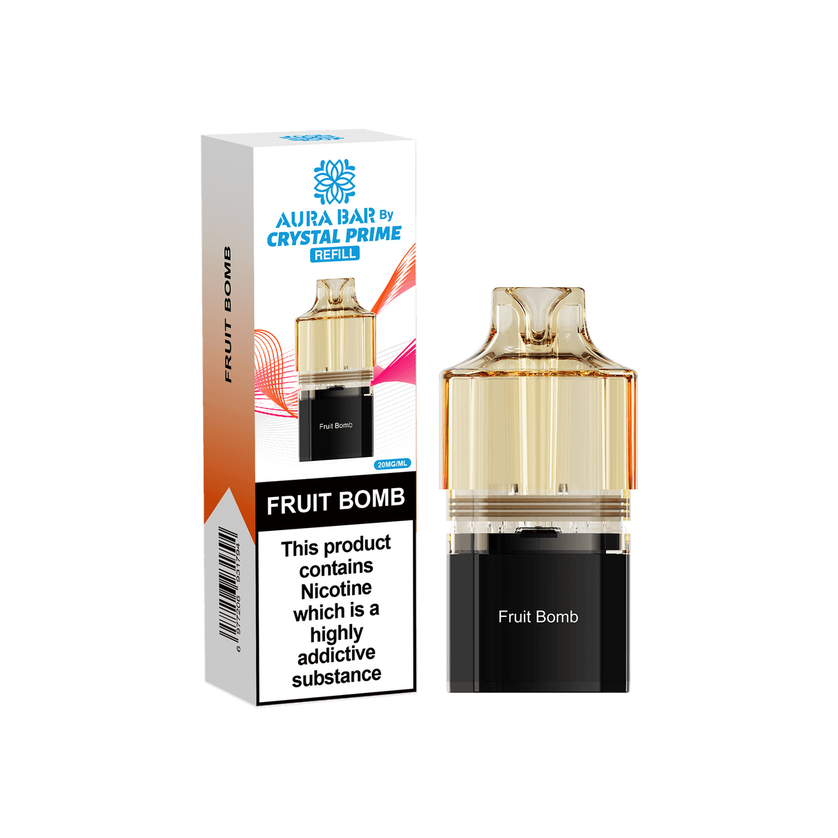 Crystal Prime Aura Bar 10k Replacement Pods - Box of 5 - Fruit Bomb - vapeukwholesale