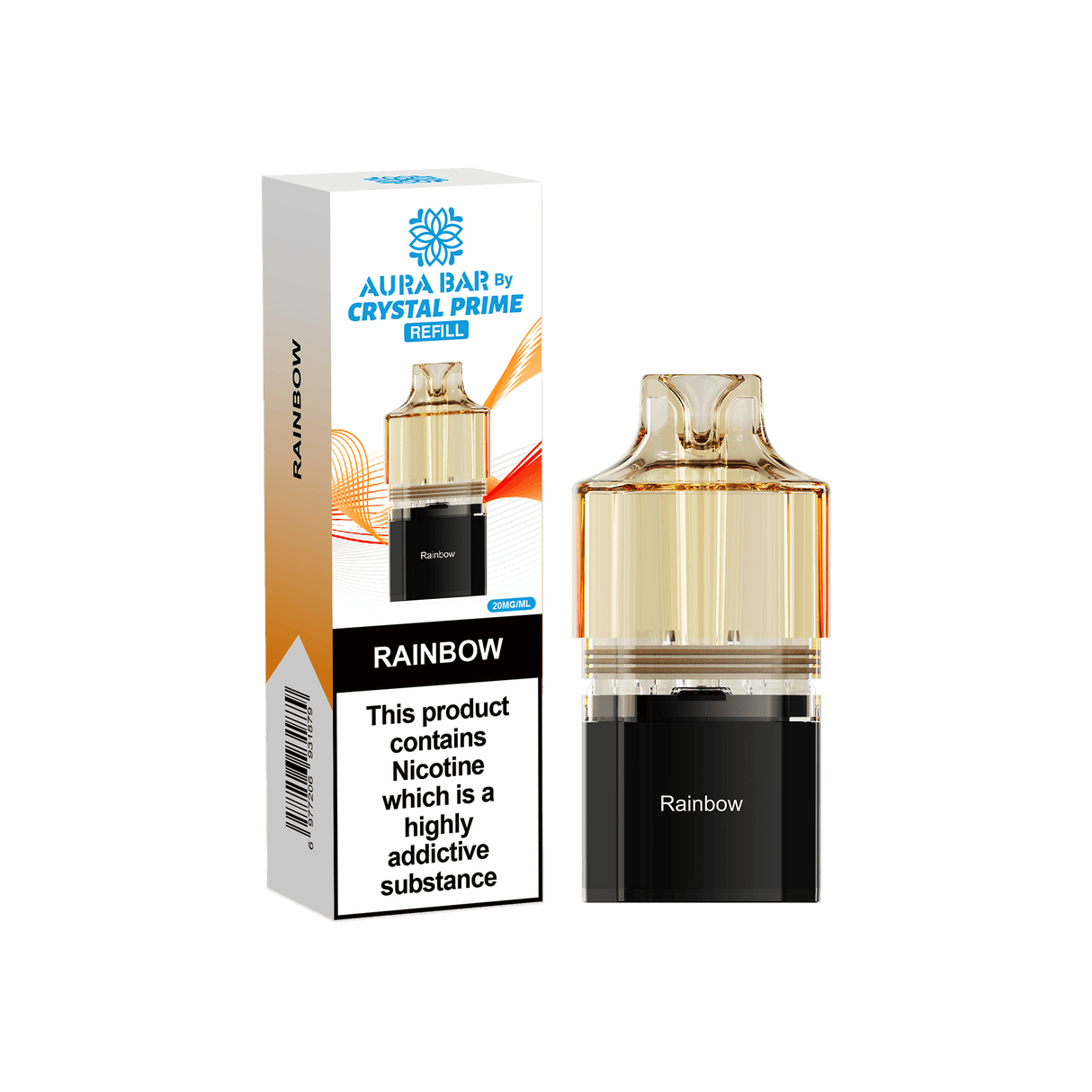 Crystal Prime Aura Bar 10k Replacement Pods - Box of 5 - Rainbow Skittz - vapeukwholesale