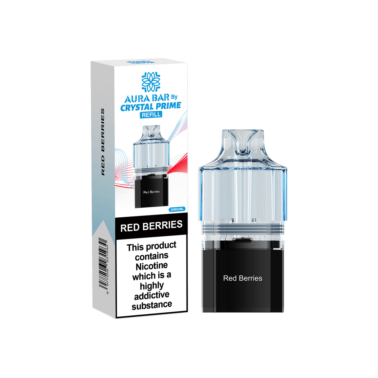 Crystal Prime Aura Bar 10k Replacement Pods - Box of 5 - Red Berries - vapeukwholesale