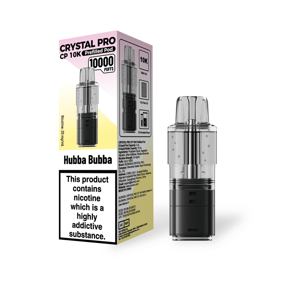 Crystal Pro CP 10k Replacement Pods Box of 5 - Hubba Bubba - vapeukwholesale