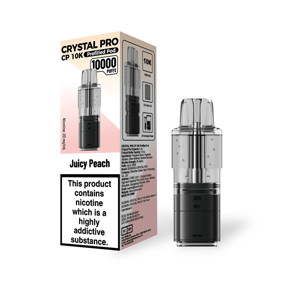 Crystal Pro CP 10k Replacement Pods Box of 5 - Juicy Peach - vapeukwholesale