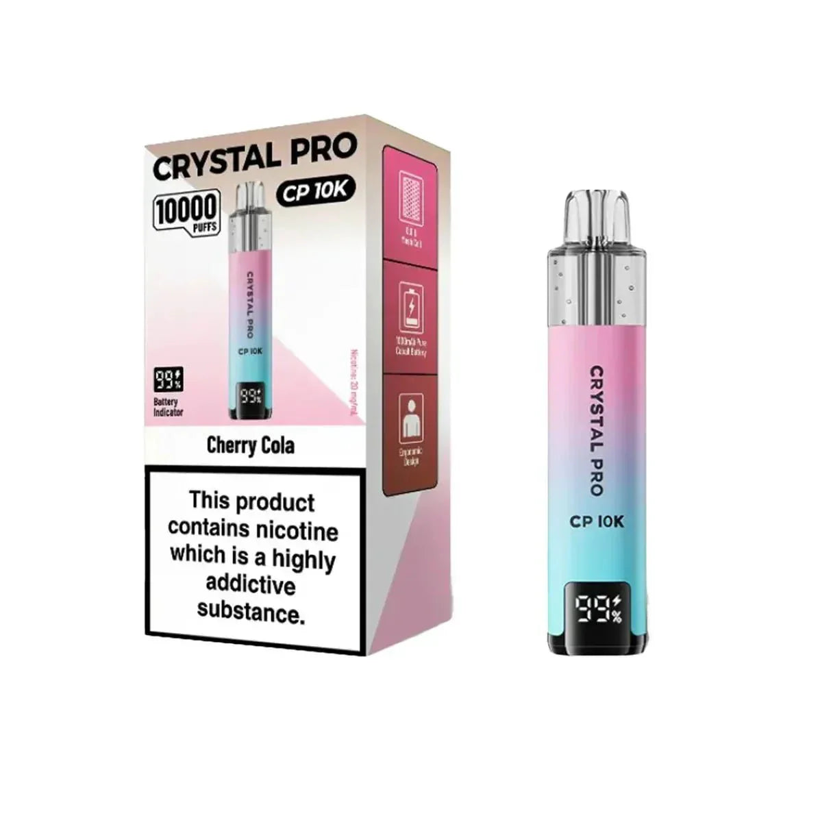 Crystal Pro CP10000 Prefilled Pod Kit Box of 5 - Cherry Cola - vapeukwholesale