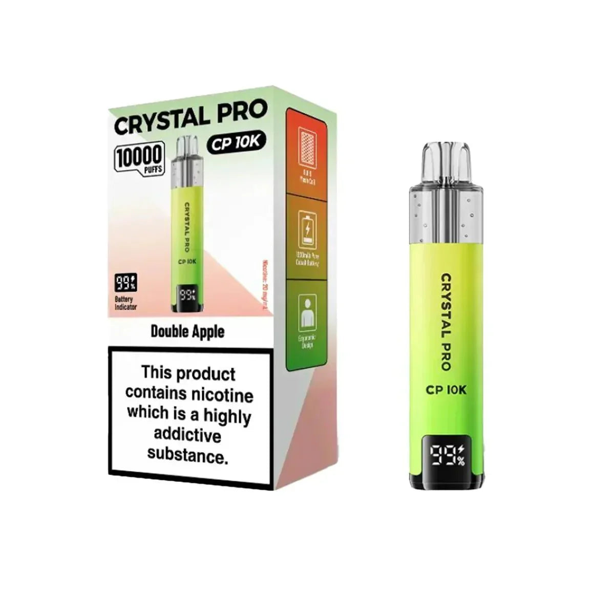 Crystal Pro CP10000 Prefilled Pod Kit Box of 5 - Double Apple - vapeukwholesale