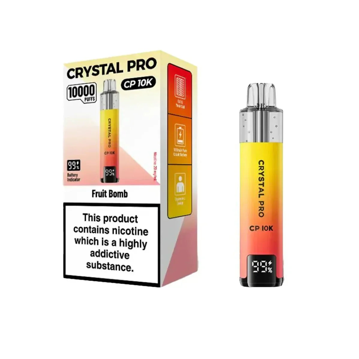 Crystal Pro CP10000 Prefilled Pod Kit Box of 5 - Fruit Bomb - vapeukwholesale