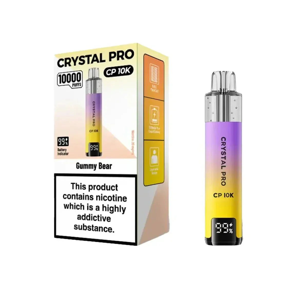 Crystal Pro CP10000 Prefilled Pod Kit Box of 5 - Gummy Bear - vapeukwholesale