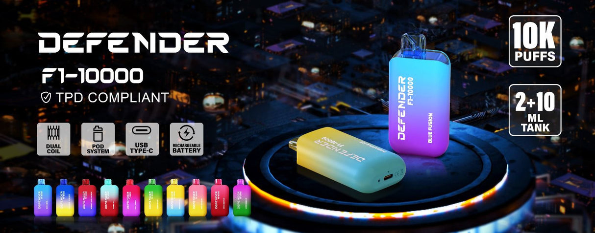Defender F1 - 10000 Prefilled Pod Vape Kit ( Box of 5 ) - Blue Fusion - vapeukwholesale