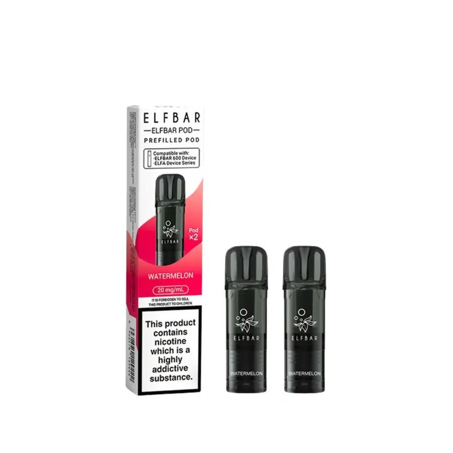 Elf Bar 600 Prefilled Replacement Pods Pack of 10 - Watermelon - vapeukwholesale