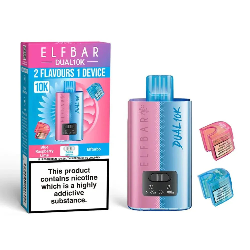 Elf Bar Dual 10K Prefilled Pod Vape Kit Box of 5 - Drinks Edition - vapeukwholesale