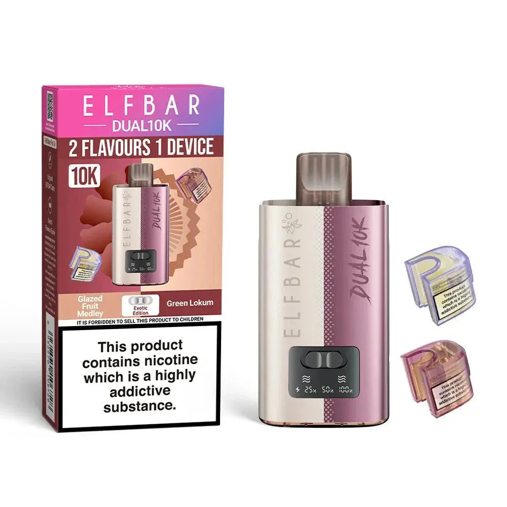 Elf Bar Dual 10K Prefilled Pod Vape Kit Box of 5 - Exotic Edition - vapeukwholesale