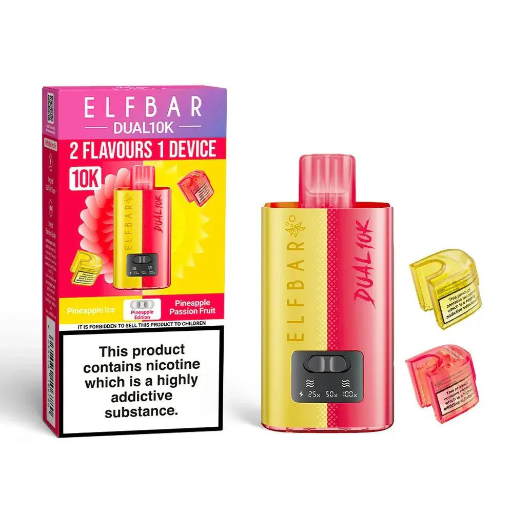 Elf Bar Dual 10K Prefilled Pod Vape Kit Box of 5 - Pineapple Edition - vapeukwholesale