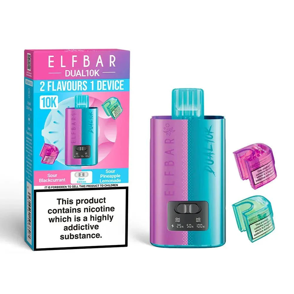 Elf Bar Dual 10K Prefilled Pod Vape Kit Box of 5 - Sour Edition - vapeukwholesale