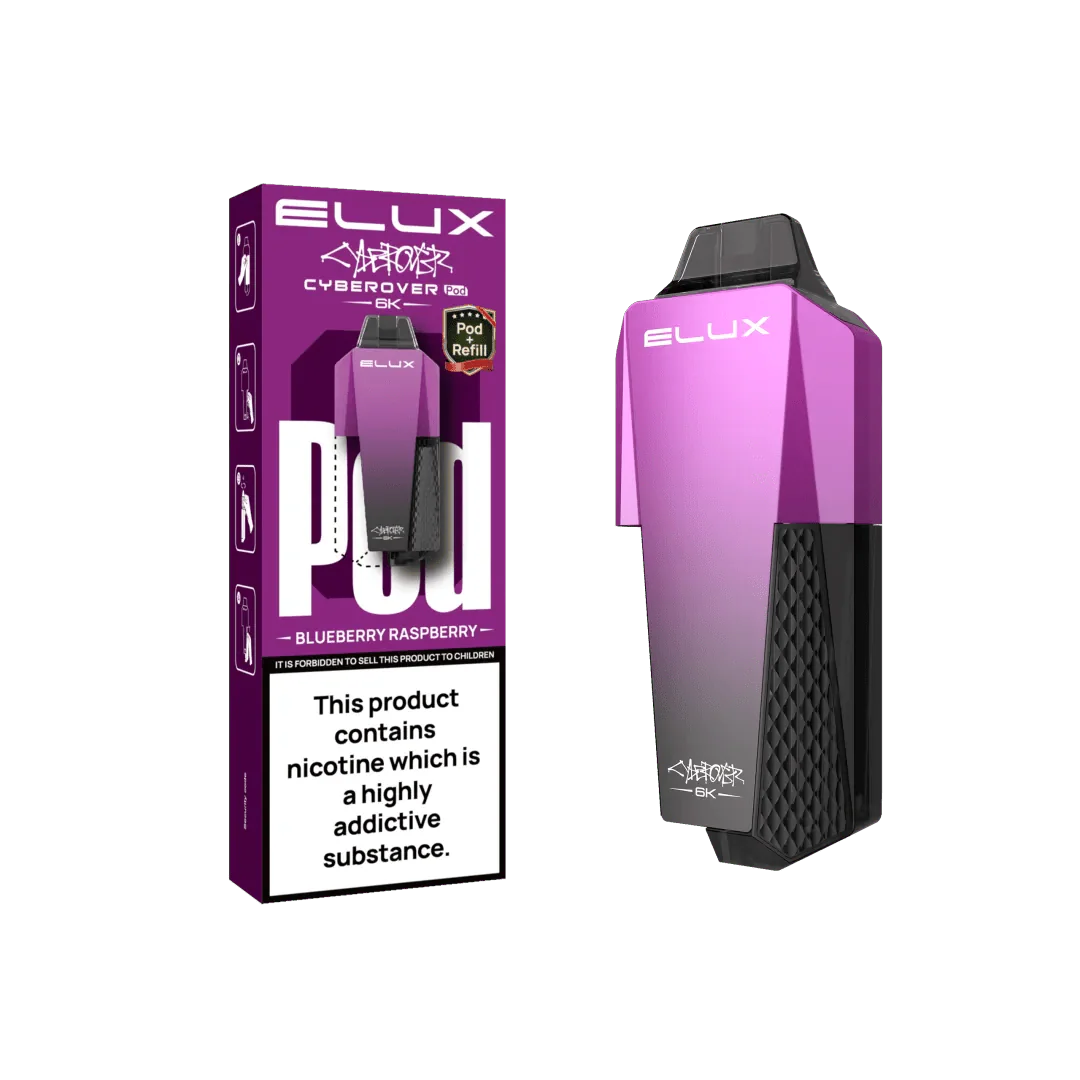 Elux Cyberover 6K Replacement Pods - Blueberry Raspberry - vapeukwholesale