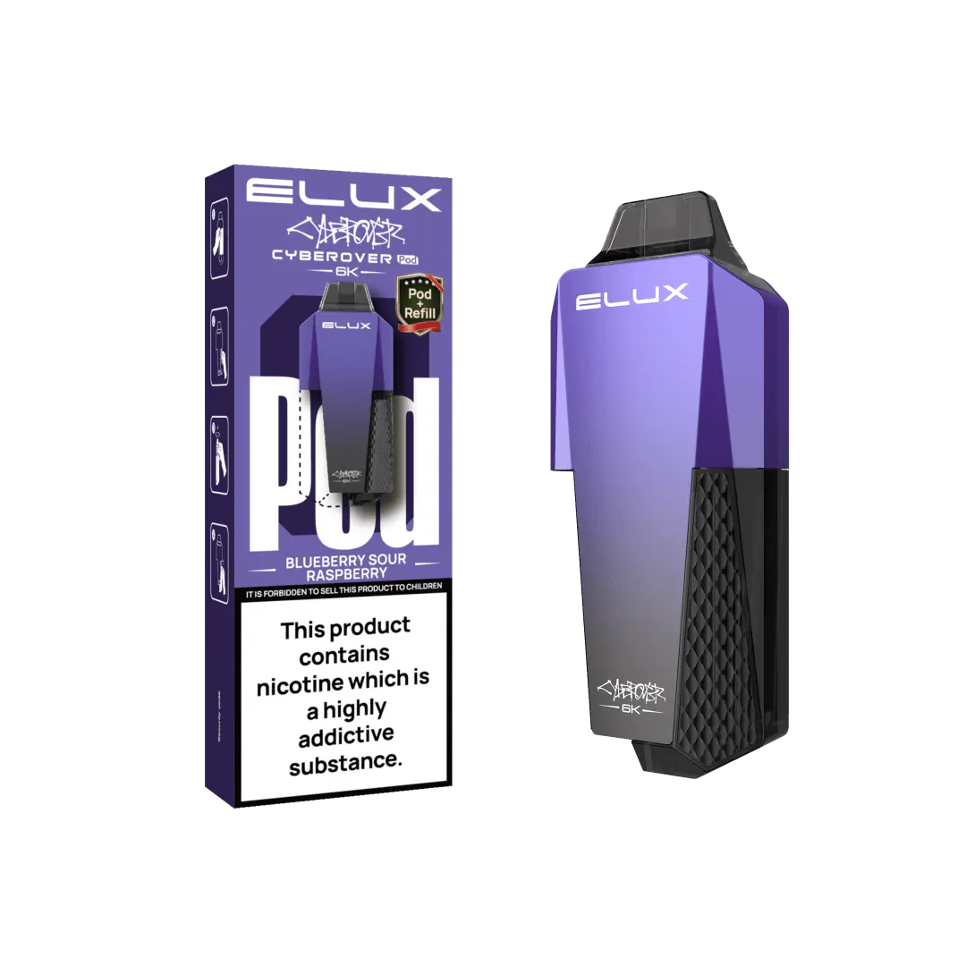 Elux Cyberover 6K Replacement Pods - Blueberry Sour Raspberry - vapeukwholesale