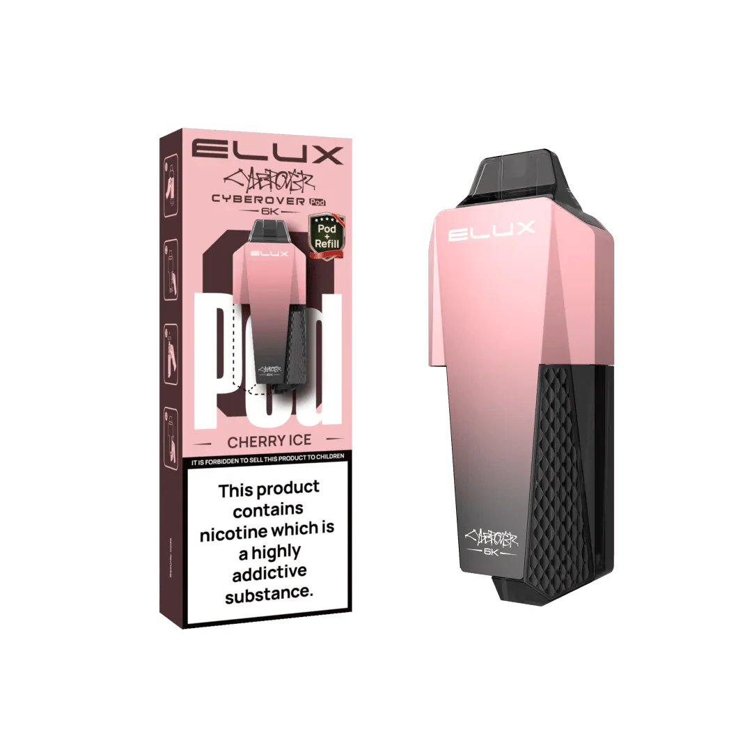 Elux Cyberover 6K Replacement Pods - Cherry Ice - vapeukwholesale