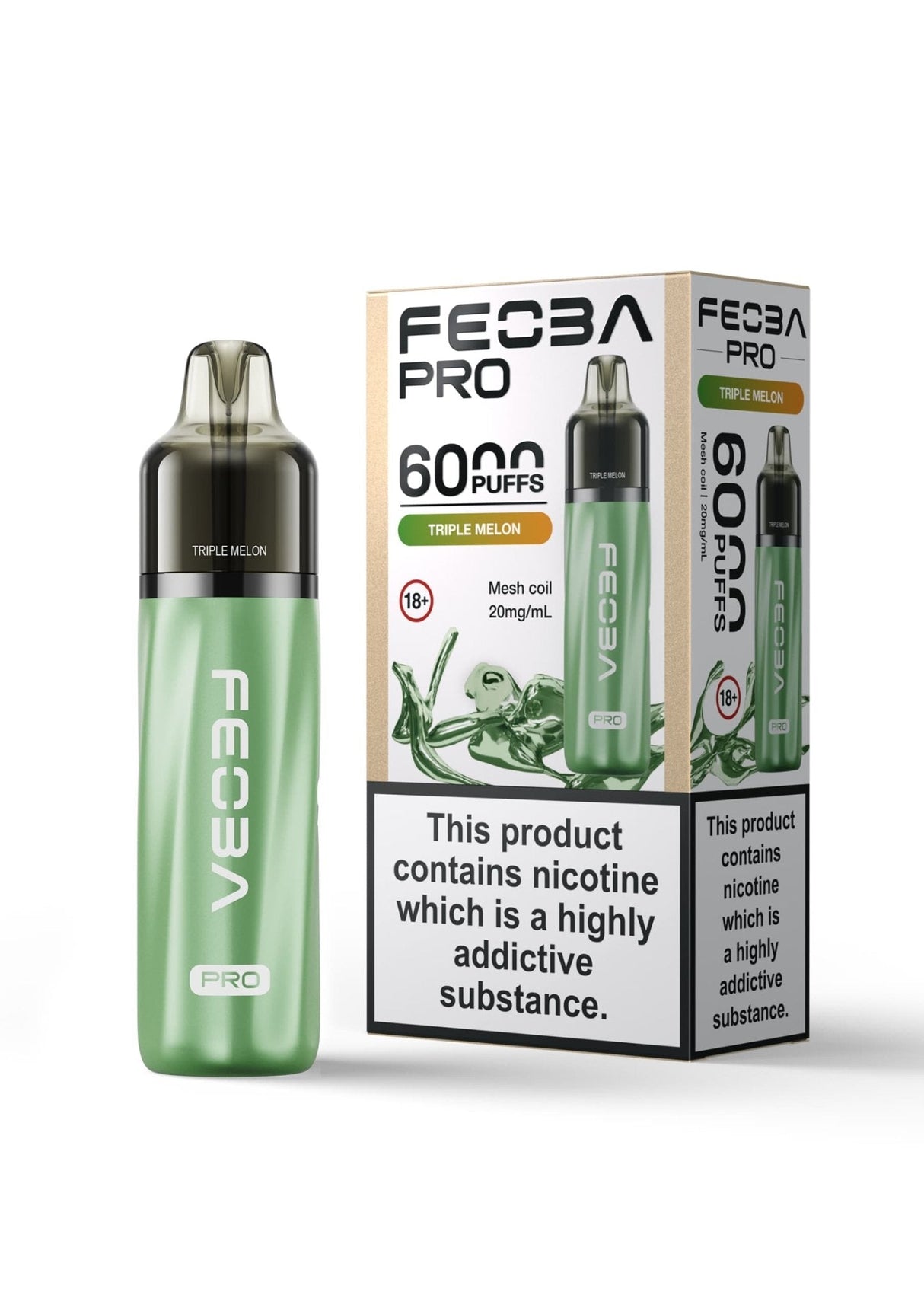 Feoba Pro 6000+ Disposbale Vape Box of 5 - Triple Melon - vapeukwholesale