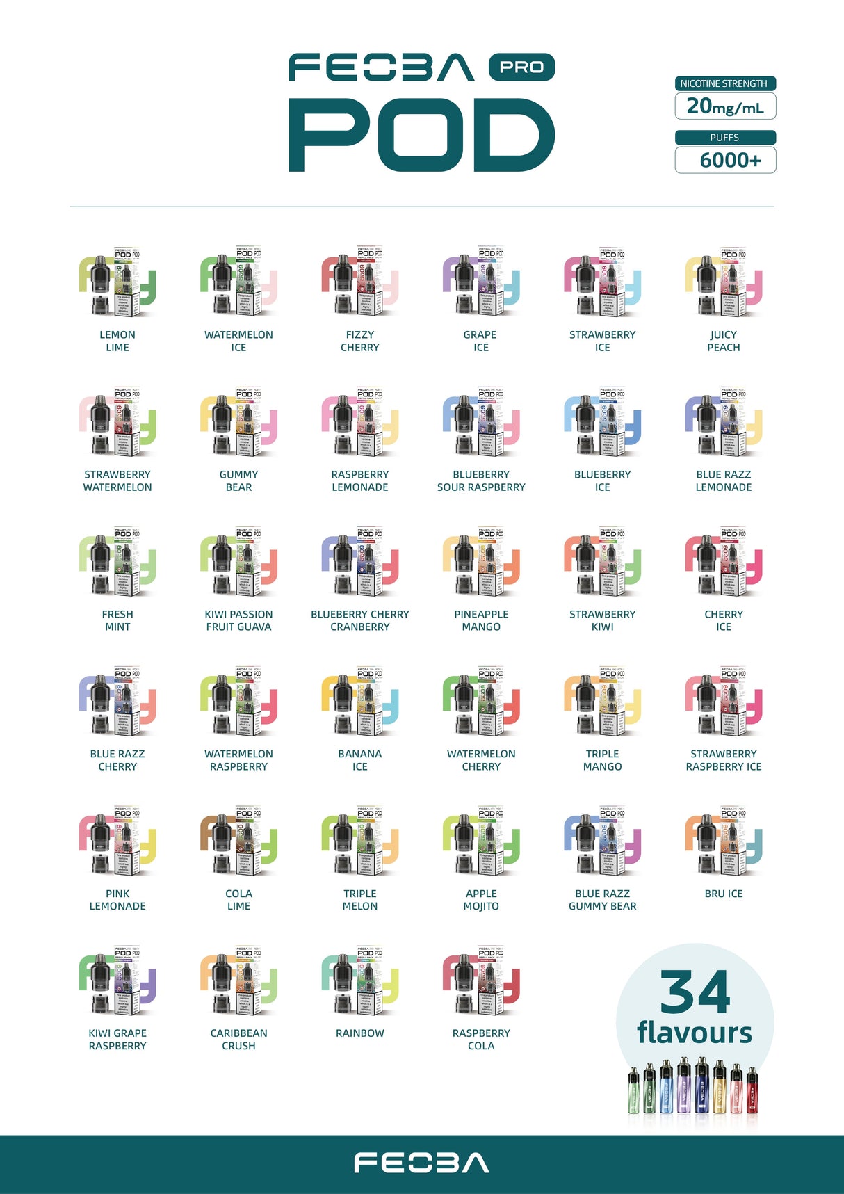 Feoba Pro 6000+ Replacement Pods - Power Vape Shop