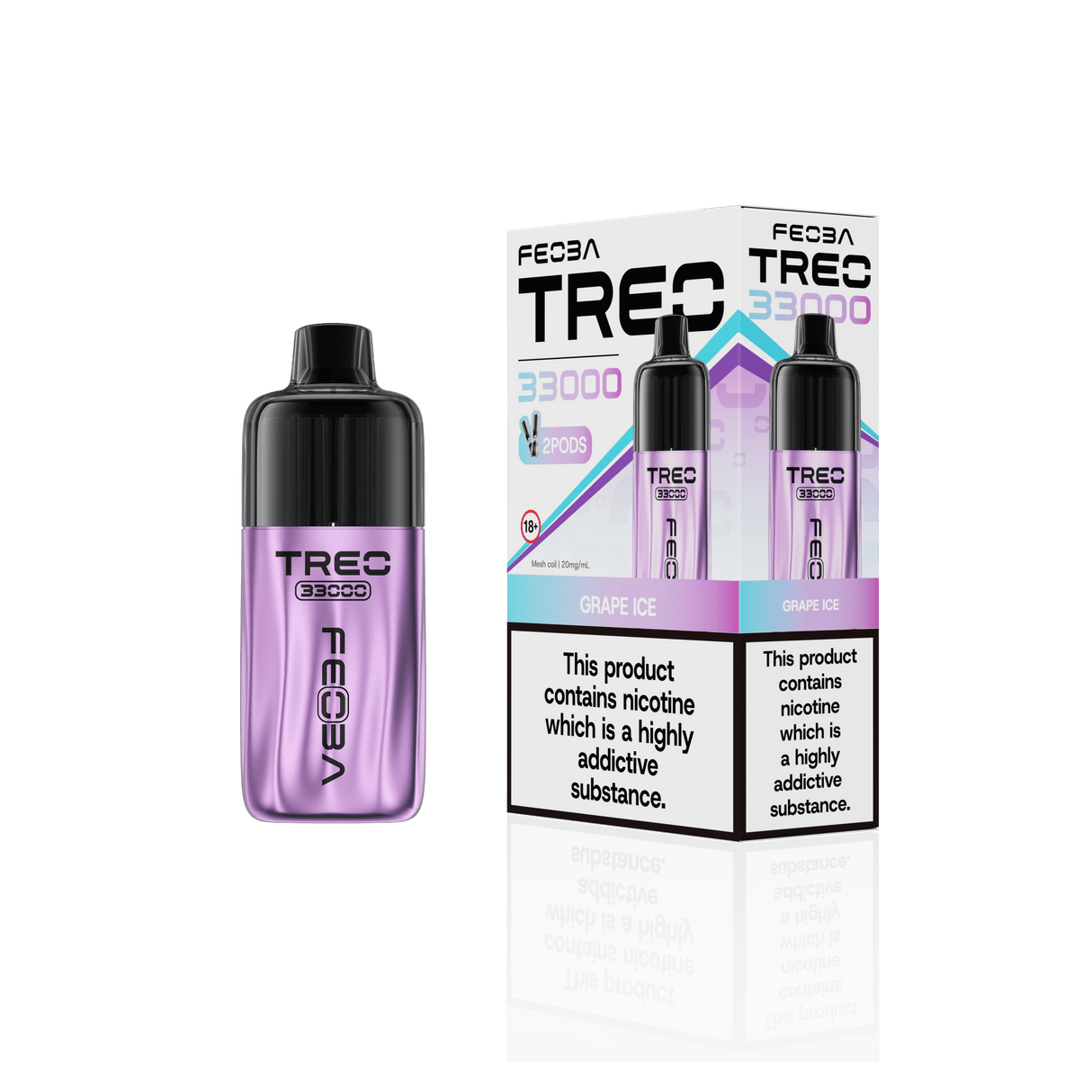 Feoba Treo 33k Prefilled Pod Vape Kit Box of 5 Grape Ice