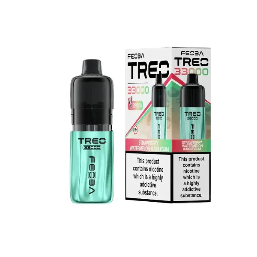 Feoba Treo 33k Prefilled Pod Vape Kit Box of 5 Strawberry Watermelon Bubble Gum