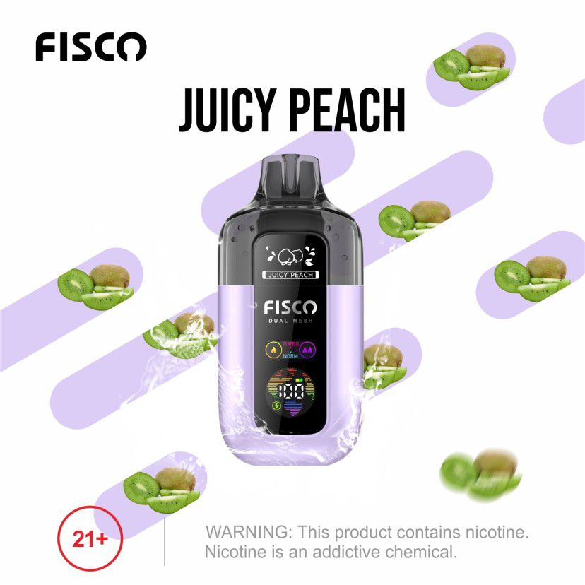 Fisco Point Pro 7000 Disposable Vape Box of 5 - Juicy Peach - vapeukwholesale