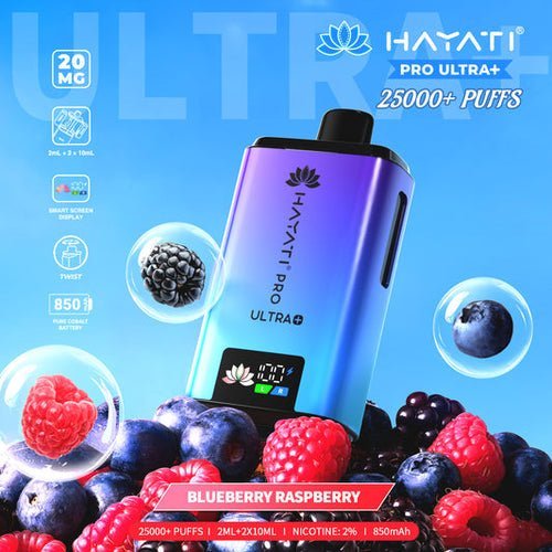 Hayati Pro Ultra Plus 25000 Disposable Vape - Pack of 5 - Blueberry Raspberry - vapeukwholesale