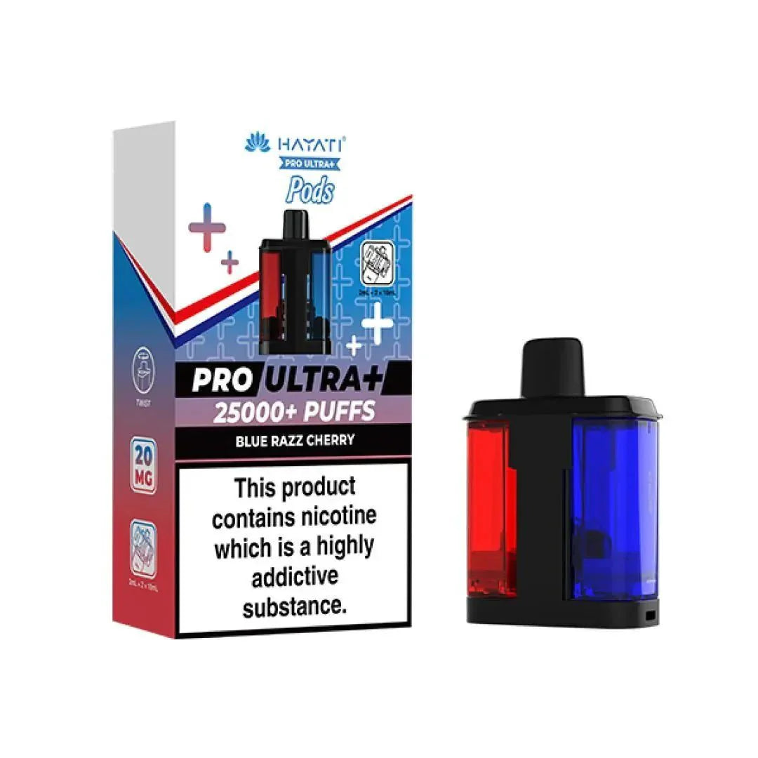 Hayati Pro Ultra Plus 25k Prefilled Pods Pack of 5 - Blue Razz Cherry - vapeukwholesale
