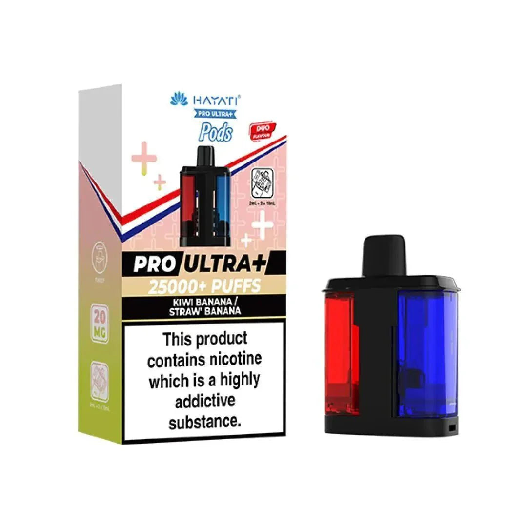 Hayati Pro Ultra Plus 25k Prefilled Pods Pack of 5 - Kiwi Banana / Straw Banana - vapeukwholesale