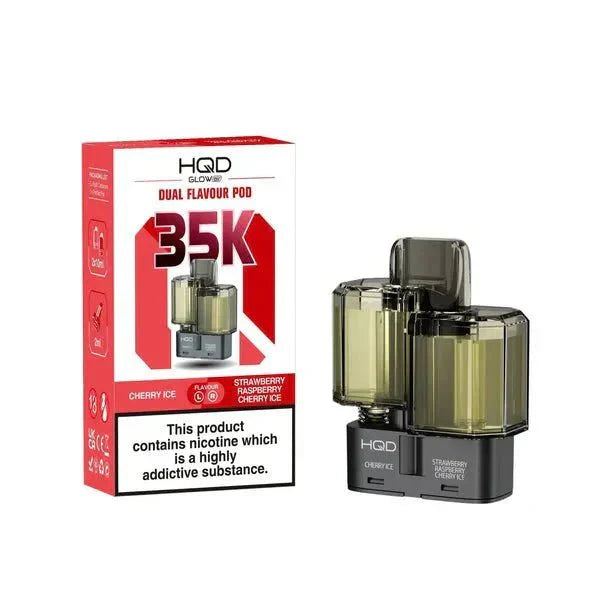 HQD Glow Air 35K Prefilled Pods - Cherry Ice/Strawberry Raspberry Cherry Ice - vapeukwholesale