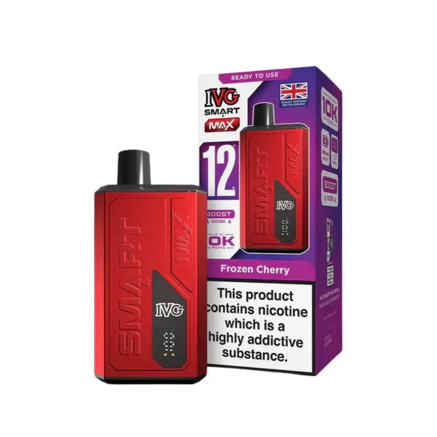 IVG Smart Max 10k Prefilled Pod Vape Kit Box of 5 - Frozen Cherry - vapeukwholesale