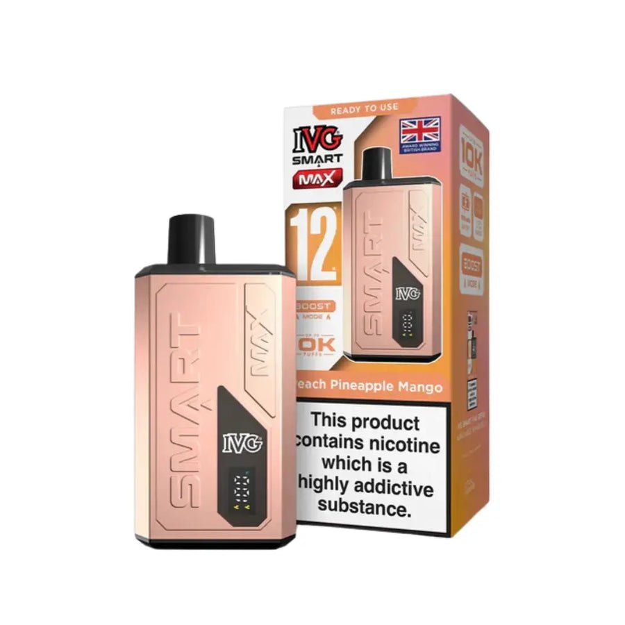 IVG Smart Max 10k Prefilled Pod Vape Kit Box of 5 - Peach Pineapple Mango - vapeukwholesale