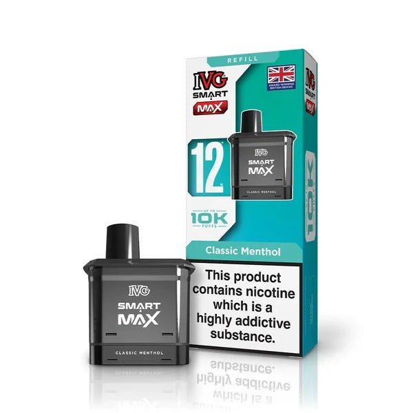 IVG Smart Max 10k Prefilled Refill Pods Pack of 5 - Classic Menthol - vapeukwholesale