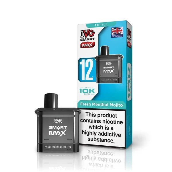IVG Smart Max 10k Prefilled Refill Pods Pack of 5 - Fresh Menthol Mojito - vapeukwholesale