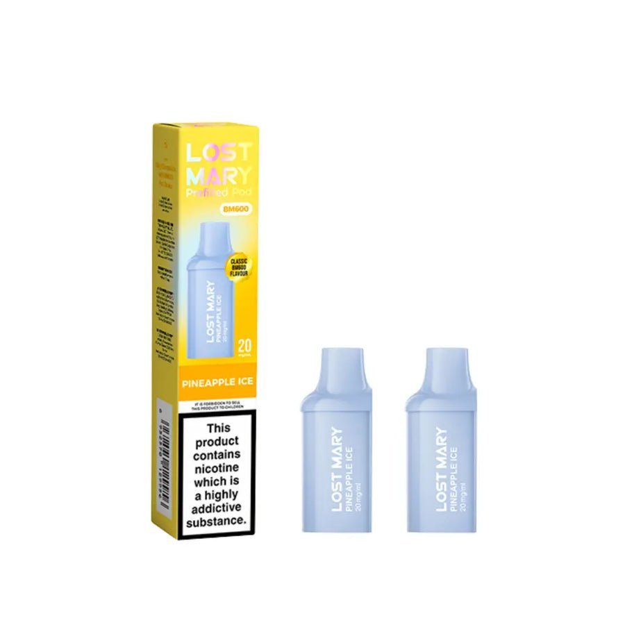 Lost Mary BM600 Replacement Pods Pack of 10 - Pineapple Ice - vapeukwholesale