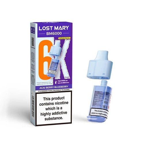 Lost Mary BM6000 Prefilled Pods Pack of 5 - Acai Berry Blueberry - vapeukwholesale