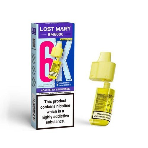 Lost Mary BM6000 Prefilled Pods Pack of 5 - Acai Berry Lemonade - vapeukwholesale