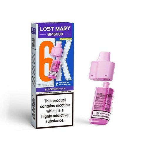 Lost Mary BM6000 Prefilled Pods Pack of 5 - Blackberry Ice - vapeukwholesale