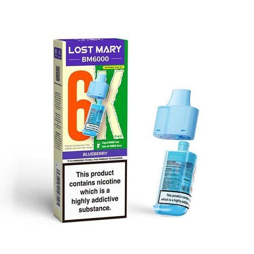 Lost Mary BM6000 Prefilled Pods Pack of 5 - Blueberry - vapeukwholesale
